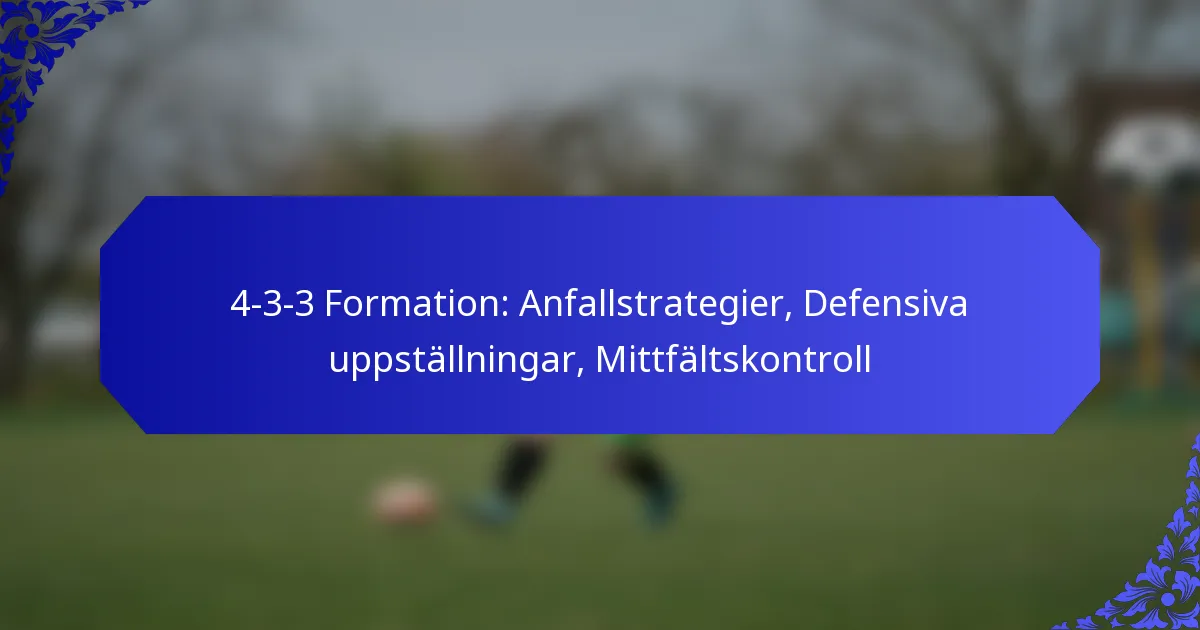 4-3-3 Formation: Anfallstrategier, Defensiva uppställningar, Mittfältskontroll