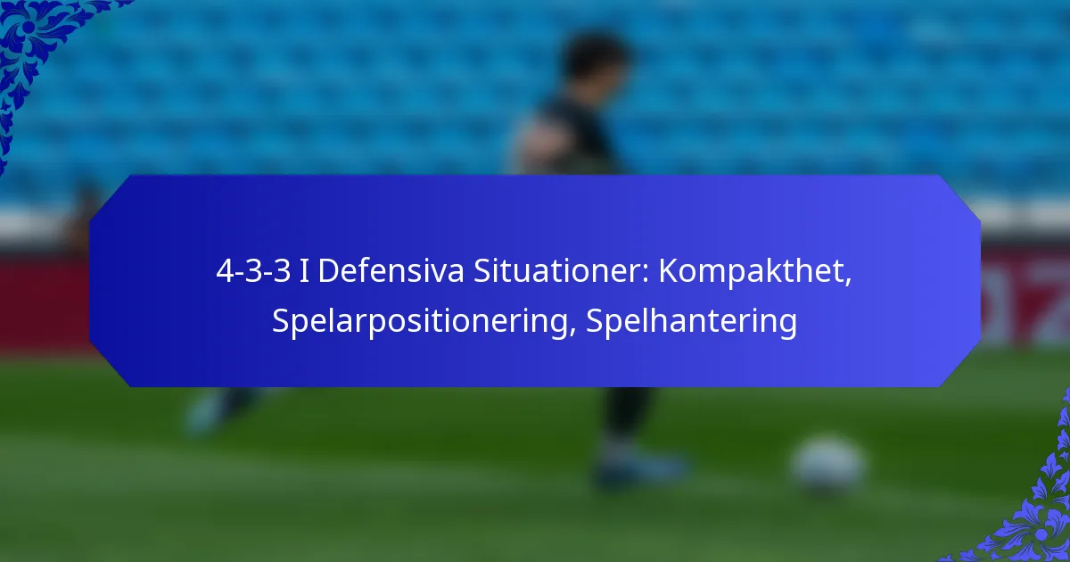 4-3-3 I Defensiva Situationer: Kompakthet, Spelarpositionering, Spelhantering
