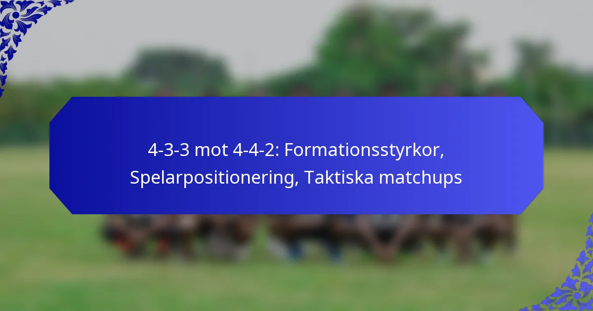 4-3-3 mot 4-4-2: Formationsstyrkor, Spelarpositionering, Taktiska matchups